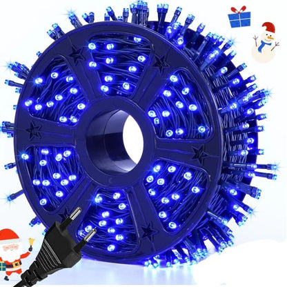 Instalatie Led Rola 30m, 260 LED Lumina Albastru, Protectie la Apa pentru Interior și Exterior
