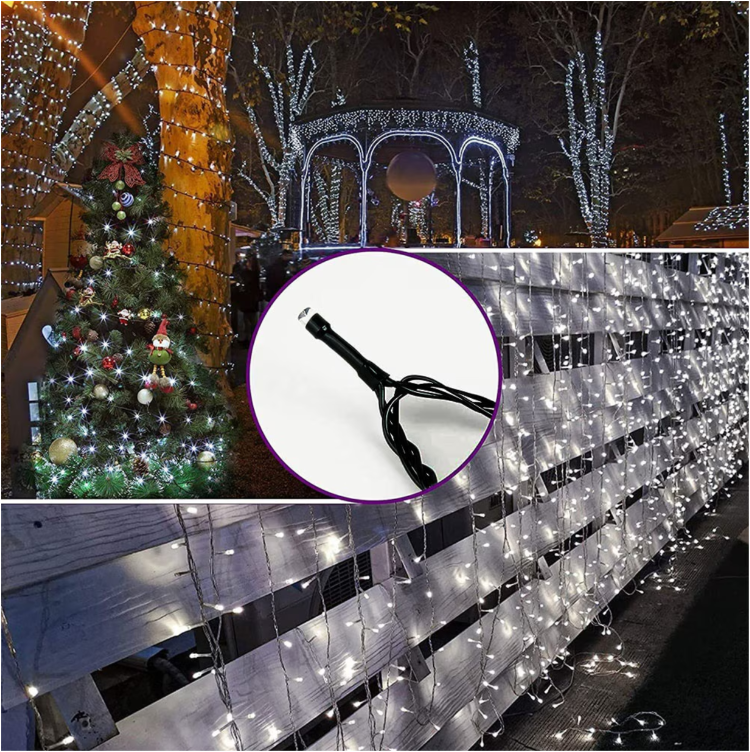 Instalatie Led Rola 50m, Decorativa, 350 LED Lumina Alb Rece, pentru Interior și Exterior Protectie la Apa