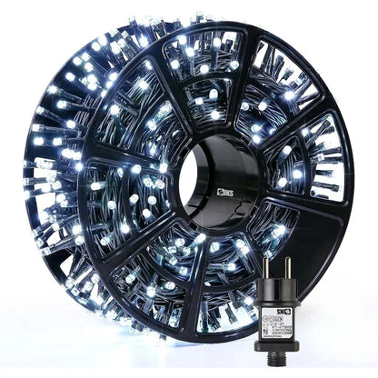Instalatie Led Rola 50m, Decorativa, 350 LED Lumina Alb Rece, pentru Interior și Exterior Protectie la Apa