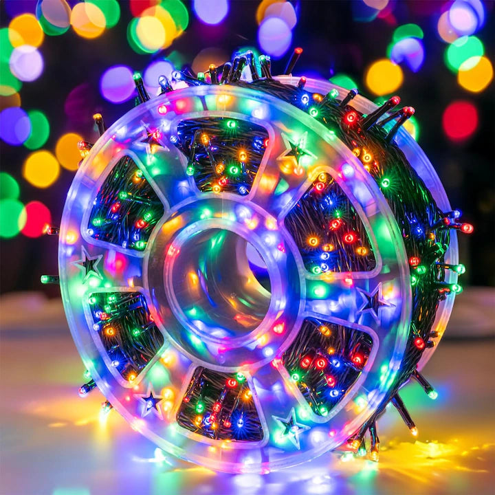 Instalatie Led Rola Multicolor 100m, 1+1 Gratis 600 LED, Decorativa, Protectie la Apa, pentru Interior și Exterior