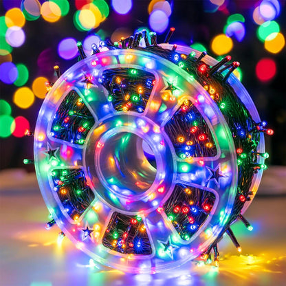 Instalatie Led Rola Multicolor 100m, 1+1 Gratis 600 LED, Decorativa, Protectie la Apa, pentru Interior și Exterior