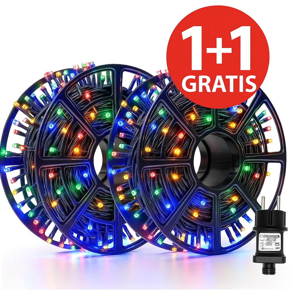 Instalatie Led Rola Multicolor 100m, 1+1 Gratis 600 LED, Decorativa, Protectie la Apa, pentru Interior și Exterior