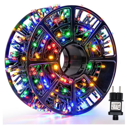 Instalatie Led Rola Multicolor 100m, 600 LED, Decorativa, Protectie la Apa, pentru Interior și Exterior