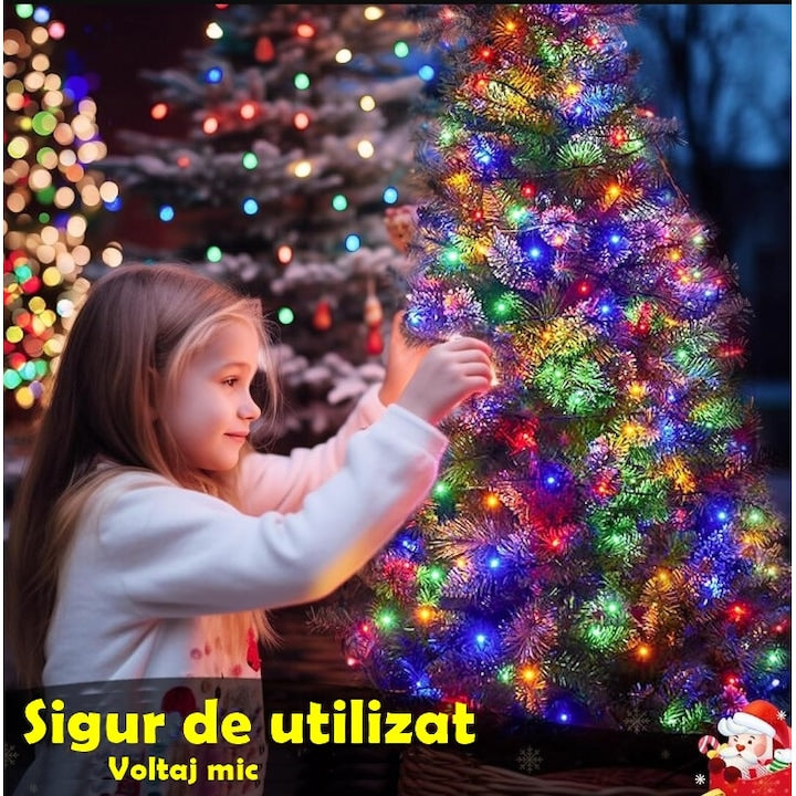 Instalatie Led Rola Multicolor 100m, 600 LED, Decorativa, Protectie la Apa, pentru Interior și Exterior