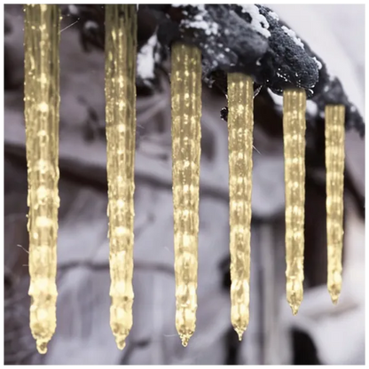 Instalație LED Tip Turturi Meteorit, Efect de Curgere, 8 Tuburi, 50cm Lumină Alb Cald, IP65