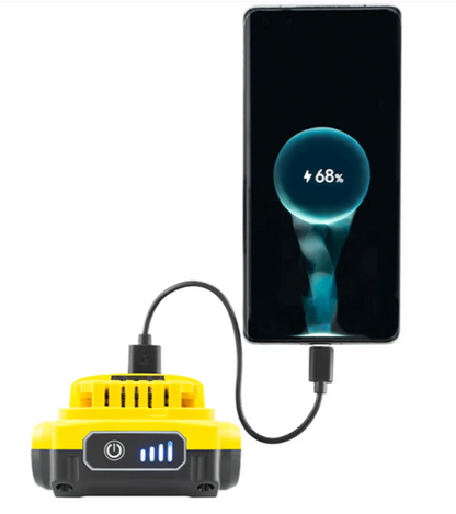 Lampă de Lucru LED Profesională Acumulator 18V, Reglabilă 3500 mAh, 80W, 3800 Lumeni, Lumină Caldă si Rece, Port USB Încărcător Telefon Type-C