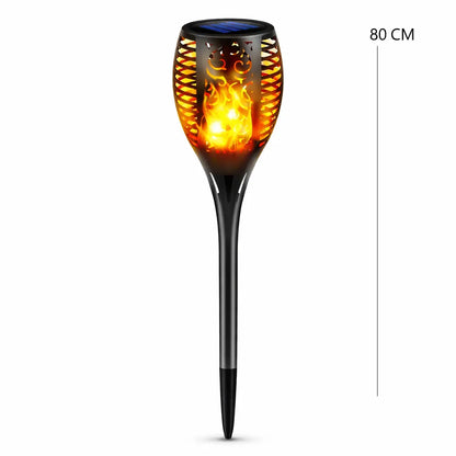 Lampa Solara Efect Flacara Tip Torta, 80CM 96 LED-uri, Pentru Gradina Varinata mare Rezistenta la Apa