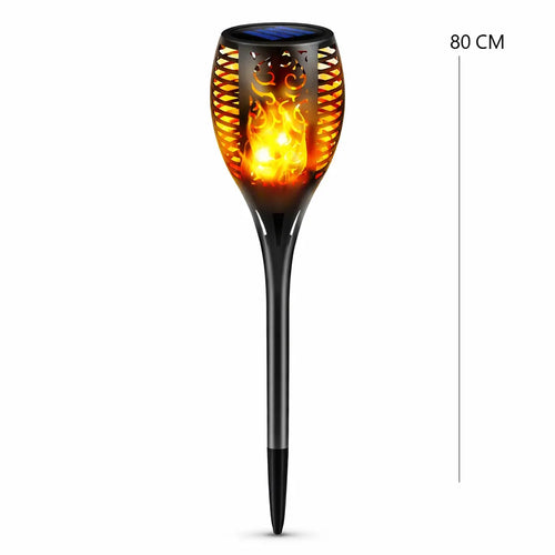 Lampa Solara Efect Flacara Tip Torta, 80CM 96 LED-uri, Pentru Gradina Varinata mare Rezistenta la Apa