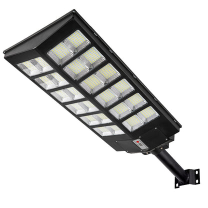 Lampa Solara Jortan Dubla 1000W, LED Next Gen, 10.000 Lumeni, Telecomanda, Senzor de Lumina, 3 Moduri de iluminare Autonomie 12 ore, Multiple functii de programare, Stalp metalic inclus