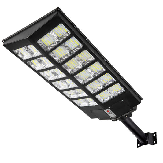 Lampa Solara Jortan Dubla 1000W, LED Next Gen, 10.000 Lumeni, Telecomanda, Senzor de Lumina, 3 Moduri de iluminare Autonomie 12 ore, Multiple functii de programare, Stalp metalic inclus