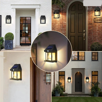 Lampă Solară LED de Perete Tip Felinar Iluminat Exterior cu Senzor de Mișcare 8m, 3 Moduri Inteligente de lumina, Rezistență IP65, Fără Fir, Ideală pentru Curte și Grădină