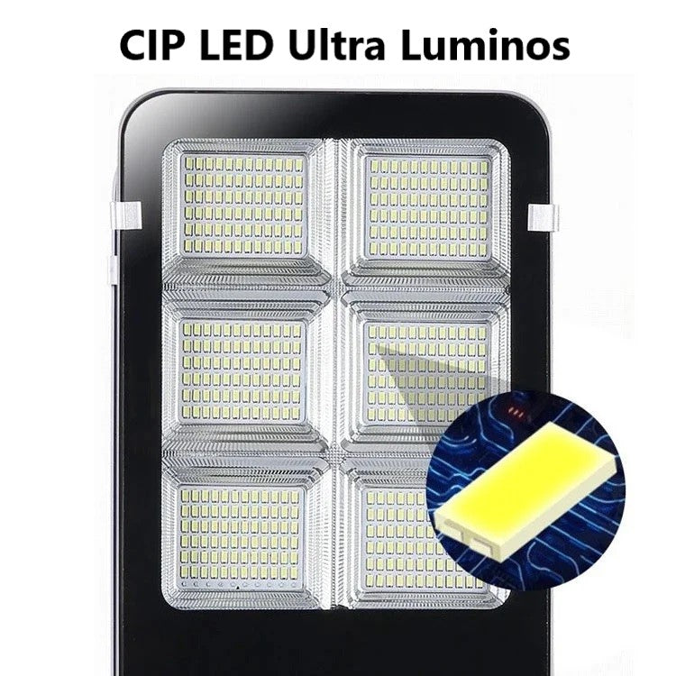 Lampa solara Stradala 300W, Jortan Cip LED Ultra Luminos 8500 Lumeni, Senzor de Lumina, Cu Panou Solar separat Telecomanda Lumina rece, Stalp metalic inclus, Autonomie 14 Ore, Protectie IP66 Rezistenta la apa