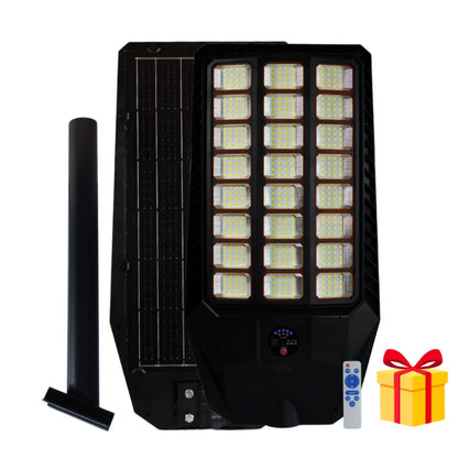 Lampa Solara Stradala Innova Helio PRO 1000W, LED, 15.000 Lumeni, Telecomanda, Senzor prin Inductie, Autonomie 13 ore, Stalp metalic inclus, Multiple functii de programare