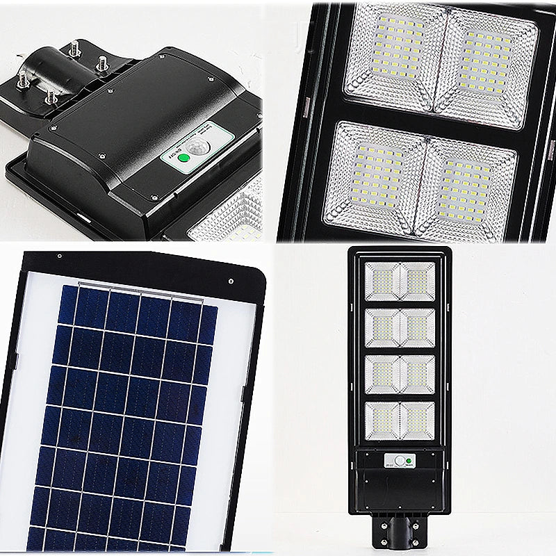 Lampa Solara Stradala LED 200W, 6500 Lumeni tehnologie LED Ultra Light, Telecomanda, Suport Metalic inclus Autonomie până la 12 Ore, Panou Solar cu Încărcare Rapidă, Protecție IP66