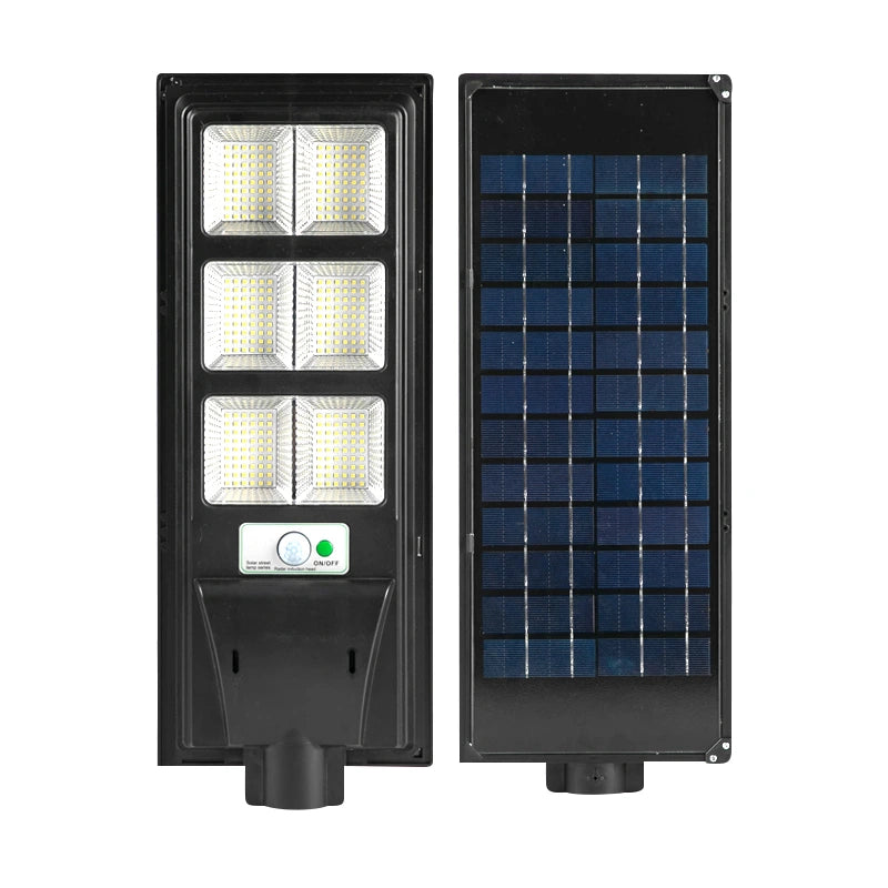 Lampa Solara Stradala LED 500W, 9500 Lumeni tehnologie LED Ultra Light, Senzor de miscare, Telecomanda, Suport Metalic inclus Autonomie până la 12 Ore, Panou Solar cu Încărcare Rapidă, Protecție IP66