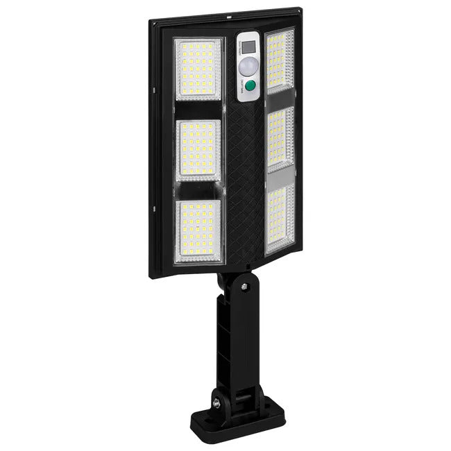Lampă Solară Stradală LED Exterior 200W, 2000 Lumeni, Senzor de Mișcare cu Telecomandă, 230 LED Next Gen, Autonomie până la 8 Ore, Panou Solar cu Încărcare Rapidă, Protecție IP66