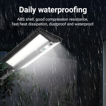 Lampă Solară Stradală LED Exterior 200W, 2000 Lumeni, Senzor de Mișcare cu Telecomandă, 230 LED Next Gen, Autonomie până la 8 Ore, Panou Solar cu Încărcare Rapidă, Protecție IP66