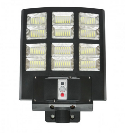 Lampa Solara Tripla LED, 600W, Telecomanda, Unghi Larg de iluminare, Autonomie extinsa, Senzor de miscare si de Lumina, Panou Solar Monocristalin