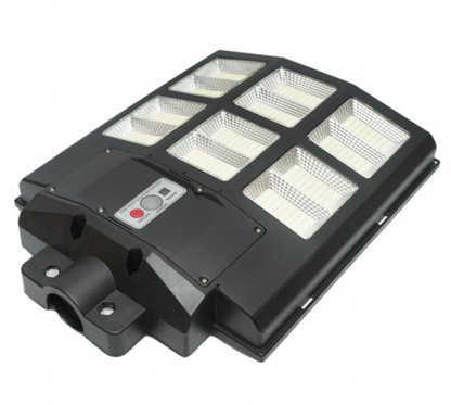 Lampa Solara Tripla LED, 600W, Telecomanda, Unghi Larg de iluminare, Autonomie extinsa, Senzor de miscare si de Lumina, Panou Solar Monocristalin