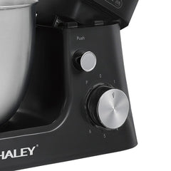 Mixer de Inalta Performanta HALEY HY-2409: Putere de 1200W, Bol Generos din Inox de 7L, 6 Trepte de Viteza cu Functie Pulse, Design Elegant Negru si Inox - Imagine 5