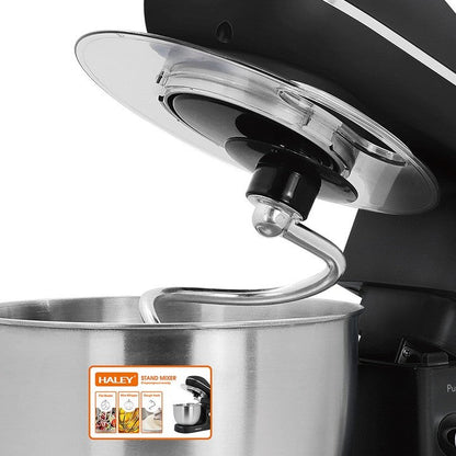 Mixer de Inalta Performanta HALEY HY-2409: Putere de 1200W, Bol Generos din Inox de 7L, 6 Trepte de Viteza cu Functie Pulse, Design Elegant Negru si Inox - Imagine 10