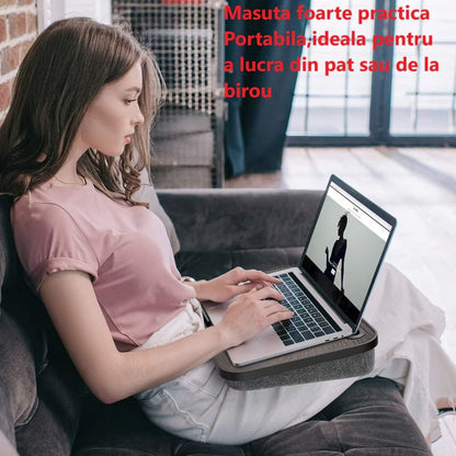 Masuta laptop stand XPD multifunctionala, blat MDF, mouse pad, suport pentru telefon si tableta