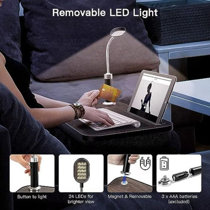 Masuta laptop stand XPD multifunctionala, blat MDF, mouse pad, suport pentru telefon si tableta