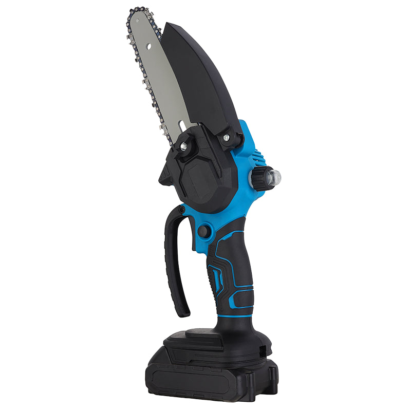 Mini Fierăstrău Electric tip drujba cu Lanț 850W, Sistem de Ungere Automat, 2x Acumulatori 48V, 2x Lanțuri, 2X Lamă 6 inch, Puternic și Portabil