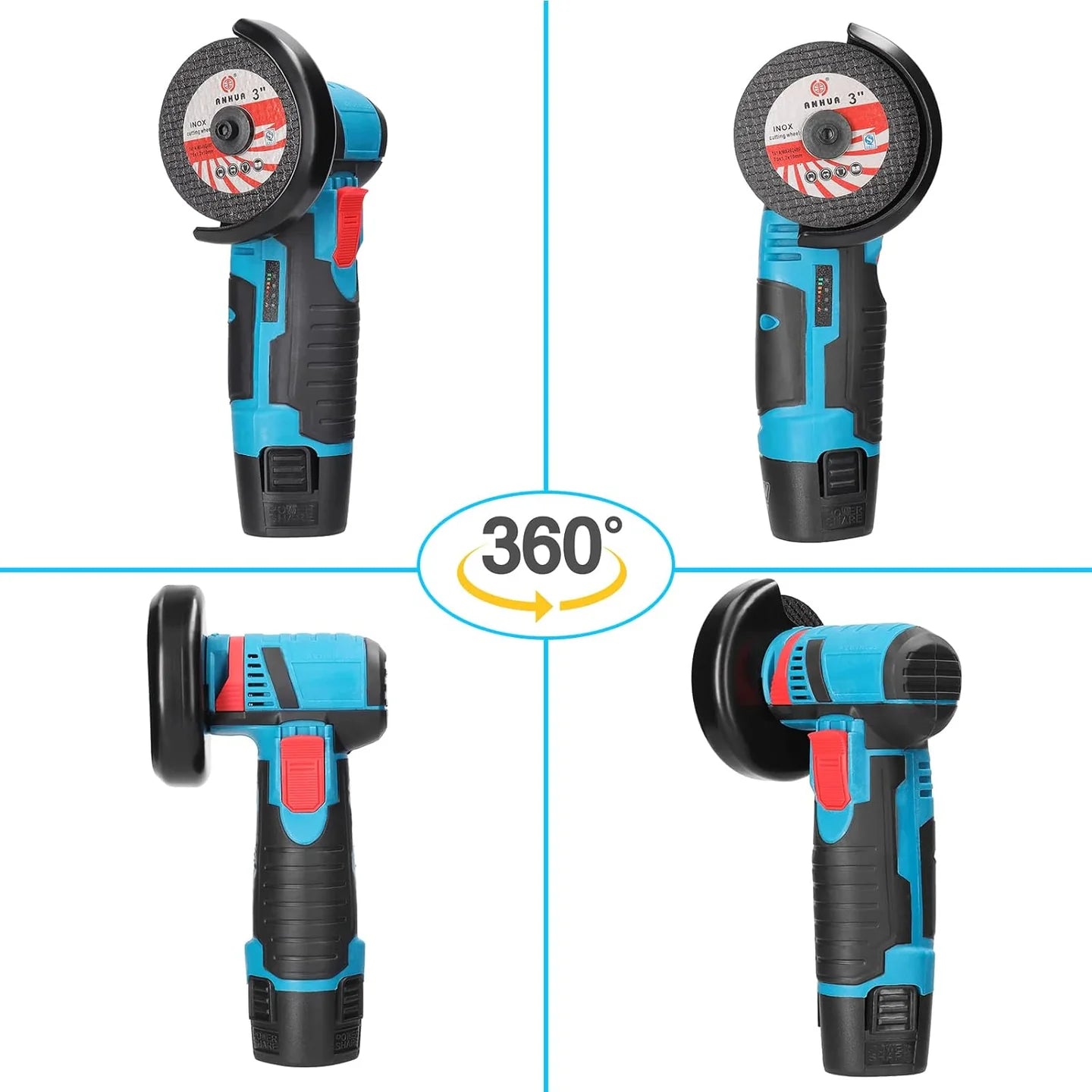 Mini Flex: Polizor unghiular cu acumulator, fără fir, 48V și 5 discuri incluse