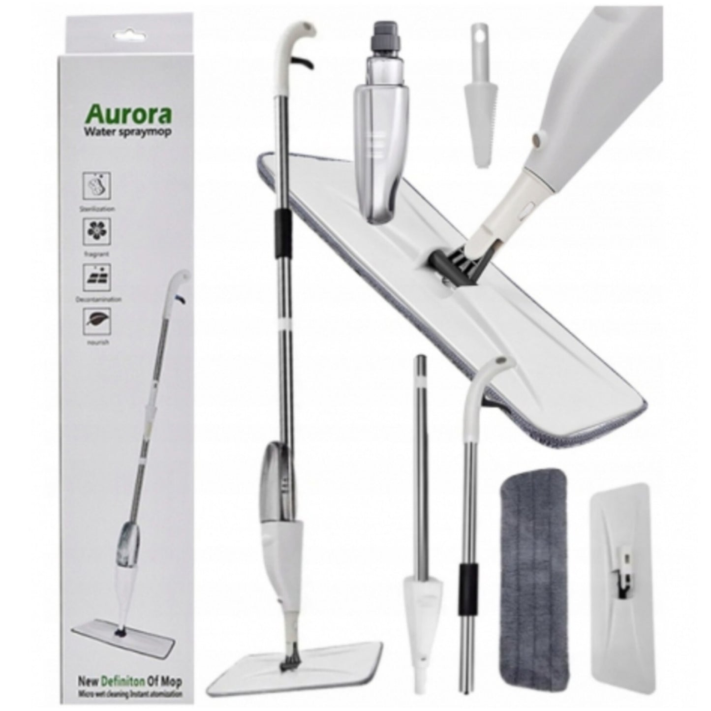 Mop cu functie de pulverizare Husa detasabila microfibra, Rezervor Apa, Curatare Eficienta, Pentru Gresie Parchet si Podele