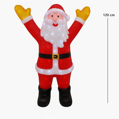 Mos Craciun Luminos exterior/ interior 120 cm cu 8 Jocuri de Lumină LED, Decoratiune Craciun