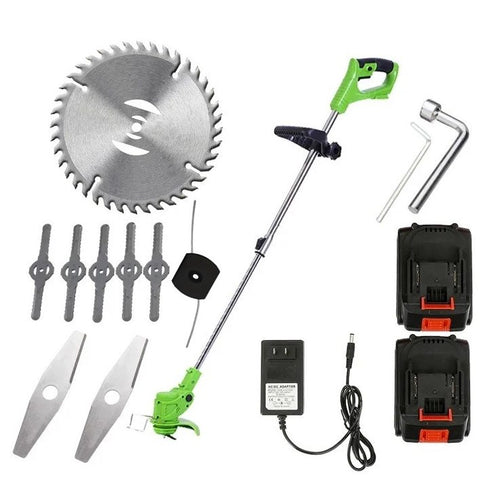 Motocoasa Electrica cu 2 Acumulatori 48V,Autonomie 4 ore 13000 mAh, Accesorii Incluse, Brat Extensibil, 9 Lame Diferite