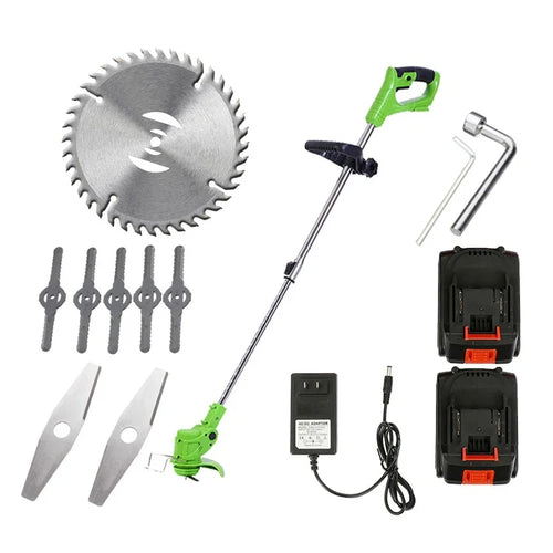 Motocoasa Electrica cu 2 Acumulatori 48V,Autonomie 4 ore 13000 mAh, Accesorii Incluse, Cu Brat Extensibil, 8 Lame Diferite