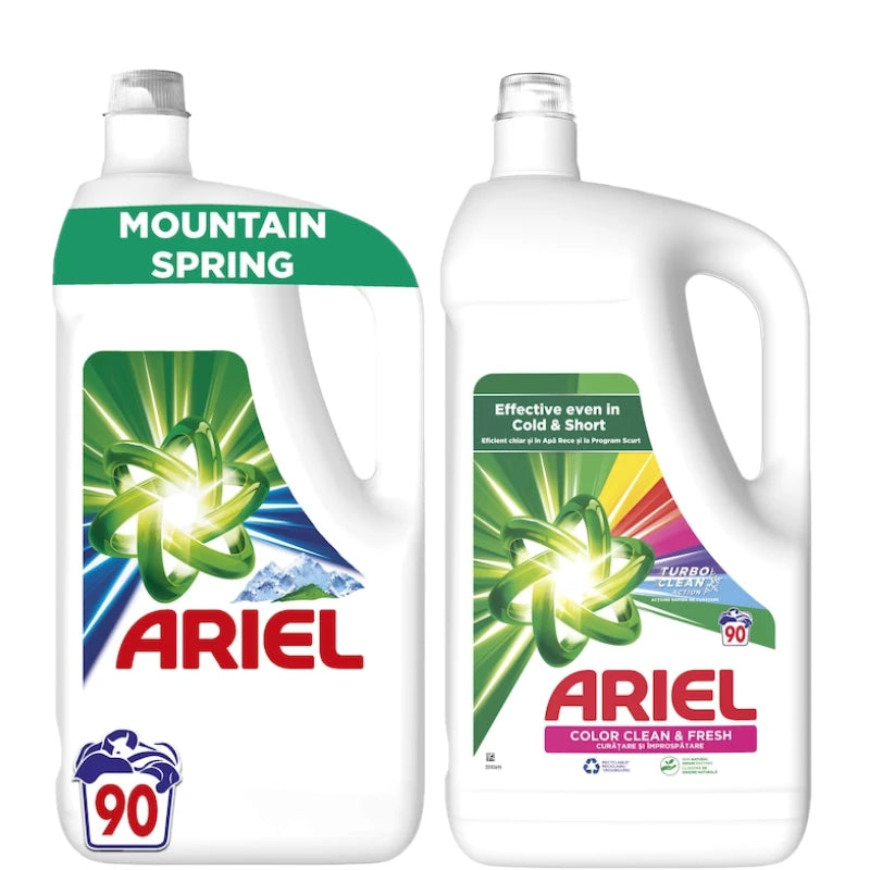 2xdetergent lichid rufe ariel color 4.5l ariel mountain spring 4.5L