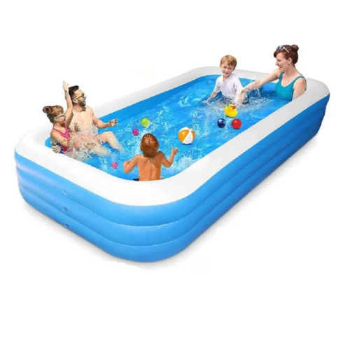 Piscina gonflabila 3 inele Family, Dimensiuni, 120 x 100 x 50 cm, Material Rezistent, Potrivita pentru copii