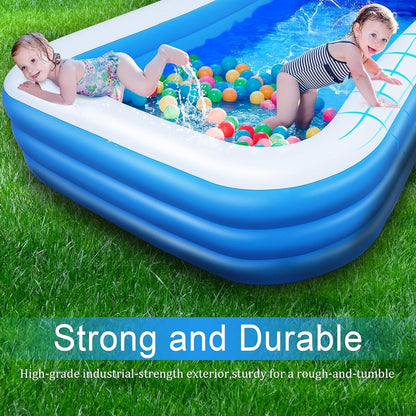 Piscina gonflabila 3 inele Family, Dimensiuni, 120 x 100 x 50 cm, Material Rezistent, Potrivita pentru copii