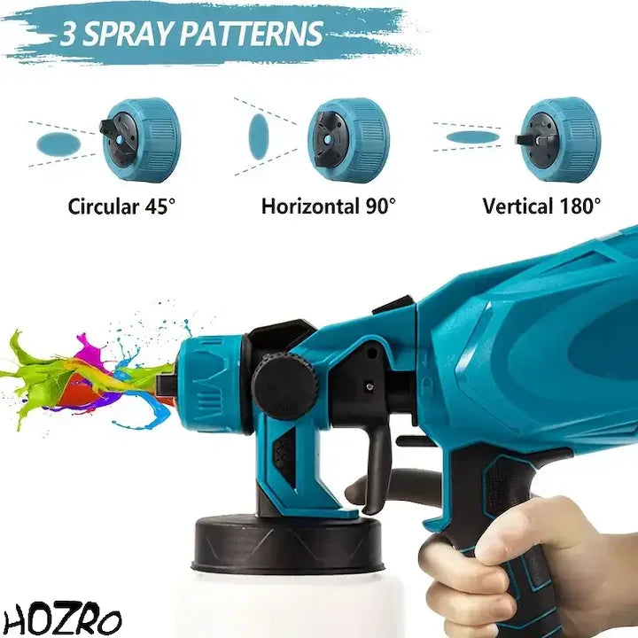 Pistol de Vopsit Electric DASGUT cu 2 Acumulatori Li-Ion 48V și Încărcător, Rezervor 800 ml, Debit Reglabil, Pulverizare Uniformă pentru Vopsea, Lac și Baiț