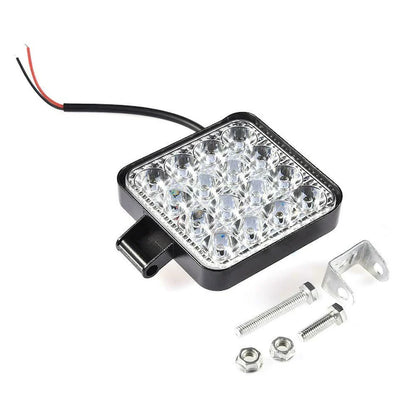 Pachet 3+1 GRATIS Proiector LED Auto din Aluminiu, 48W, 16 LED-uri, Lumină Albă Rece 6000K, IP67, pentru Off-Road, ATV, SUV, Camion, Tractor și Utilaje
