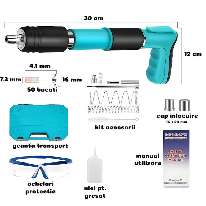 dimensiuni pistol cuie profesional