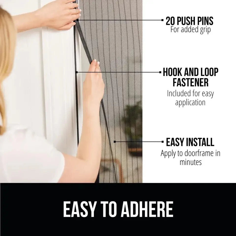 Plasă Magnetică Anti-Insecte pentru Ușă 210x100 cm Închidere Automată cu Magneți, Montaj Rapid Fără Găurire, Protecție împotriva Țânțarilor și Muștelor, Ideală pentru Balcon, Terasă și Animale de Companie