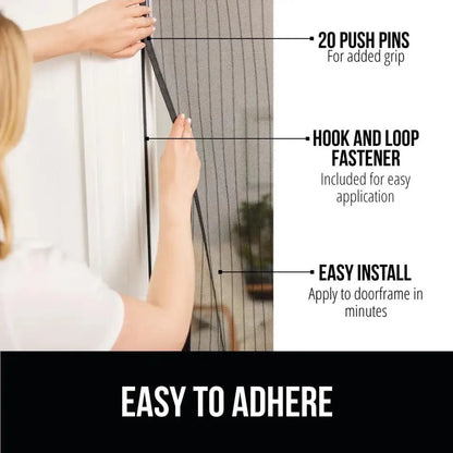 Plasă Magnetică Anti-Insecte pentru Ușă 210x100 cm Închidere Automată cu Magneți, Montaj Rapid Fără Găurire, Protecție împotriva Țânțarilor și Muștelor, Ideală pentru Balcon, Terasă și Animale de Companie