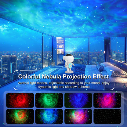 Proiector Astronaut Galaxie 3D Lampă Decorativă cu Lumină RGB și Bluetooth, 8 Moduri de Proiecție, Cu control din aplicatie, Telecomandă Muzica si Lumini