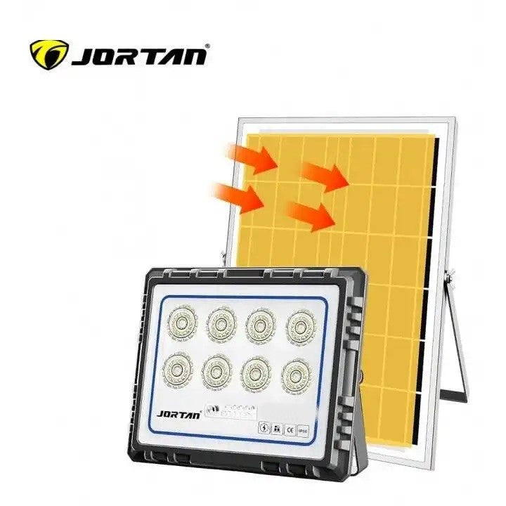 Proiector Solar LED Jortan 100W din Aluminiu cu Telecomandă, Senzor de Lumină, Exterior ,Rezistent, Iluminare Inteligentă