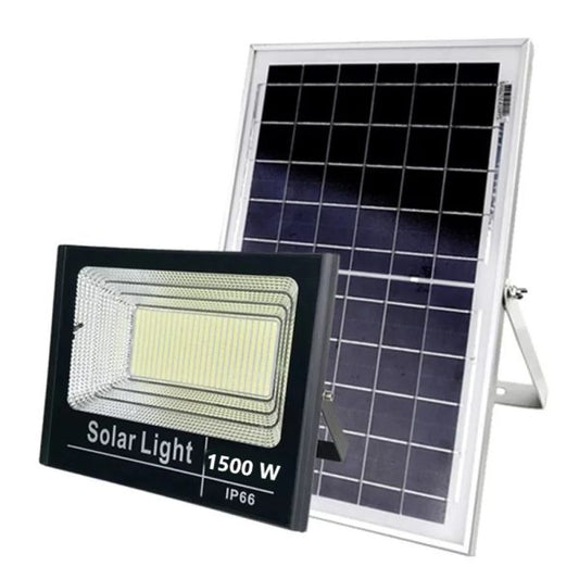 Proiector solar LED 1500W, Solar Light 9000 Lumeni, Telecomanda, Panou Fotovoltaic, Autonomie Mare, Senzor miscare Senzor de lumina - Imagine 2