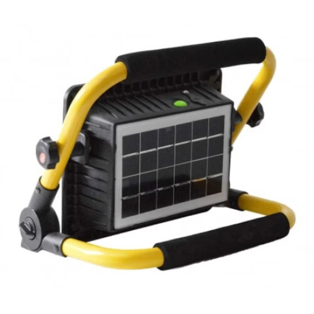 Proiector Solar LED 50W Tip Lampă de Lucru Portabilă, Reîncărcabilă Solar și USB, 3 Moduri de Iluminare, Autonomie până la 12 Ore, Rezistent la Apă IP67, Unghi Reglabil 180°, Mâner de Transport, Ideal pentru Camping, Atelier și Șantier