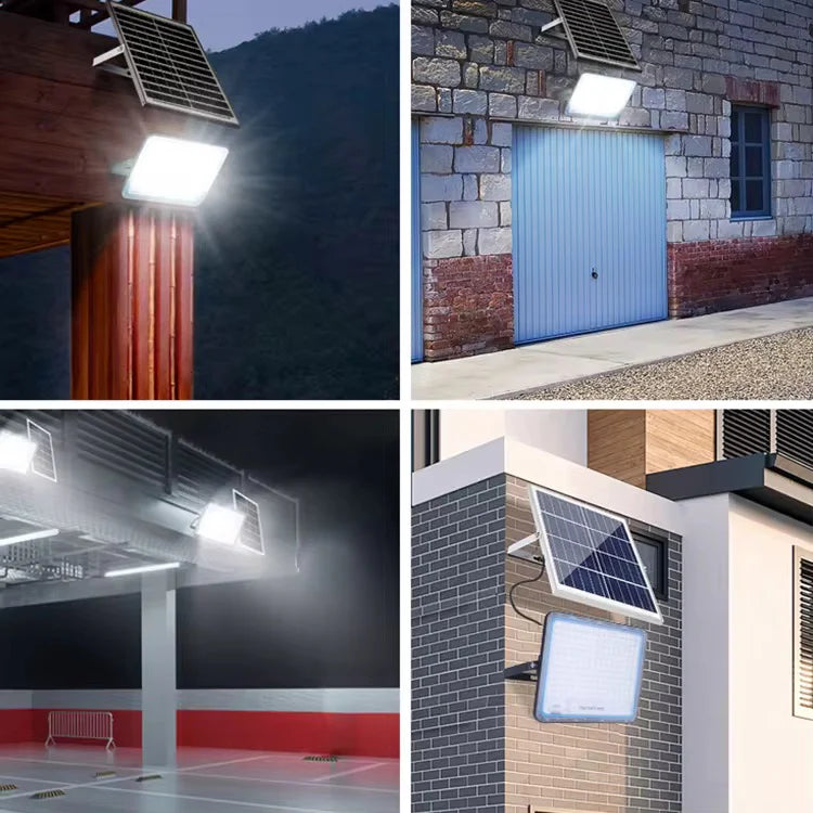 Proiector Solar LED 800W, Jortan,corp iluminat, cu incarcare solara, panou separat fotovoltaic, suport, telecomanda