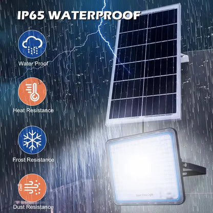 Proiector Solar LED 800W, Jortan,corp iluminat, cu incarcare solara, panou separat fotovoltaic, suport, telecomanda
