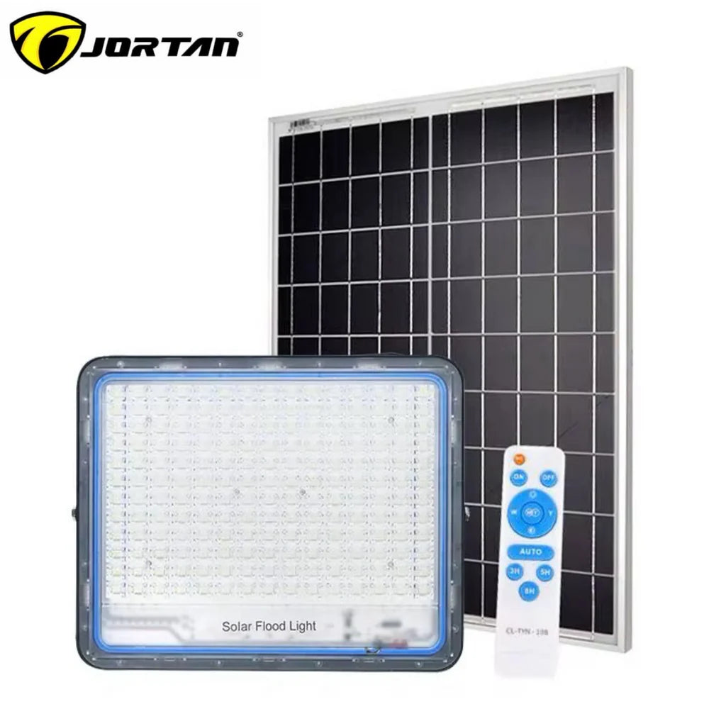 Proiector Solar LED 800W, Jortan,corp iluminat, cu incarcare solara, panou separat fotovoltaic, suport, telecomanda