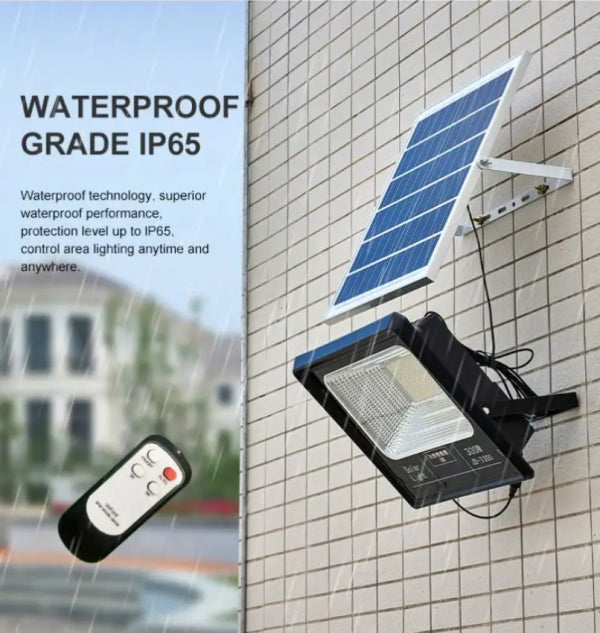 Proiector solar LED jortan 300W, Telecomanda, Suport prindere inclus, Panou Fotovoltaic, Autonomie Mare, Senzor miscare, Senzor de lumina - Imagine 6
