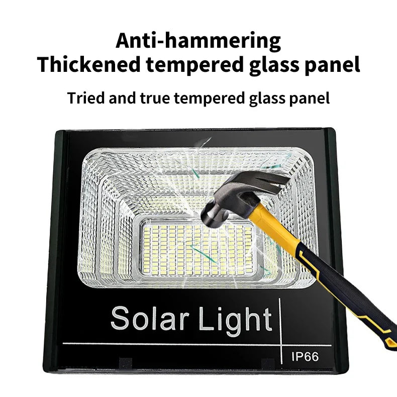 Set 2X Proiector solar LED, Jortan 50W, Corp iluminat, cu incarcare solara, Panou fotovoltaic separat, suport, telecomanda
